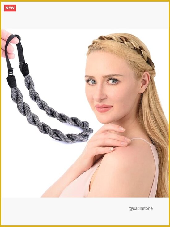 Synthetic Hair Braided Headband Hairpiece Beauty Accessory Adjustable main image 5